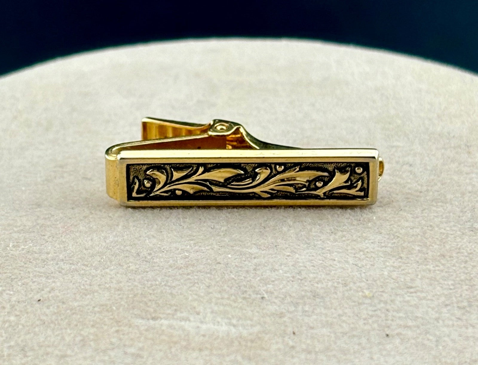 Vintage Anson Gold-Tone Floral Tie Clip