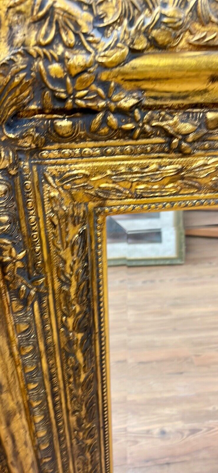 Large Beveled Gold Leafed Mirror 32.75" by 37"