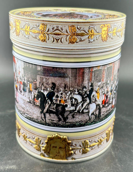 Decorative German Cookie Tin Round/Cylinder