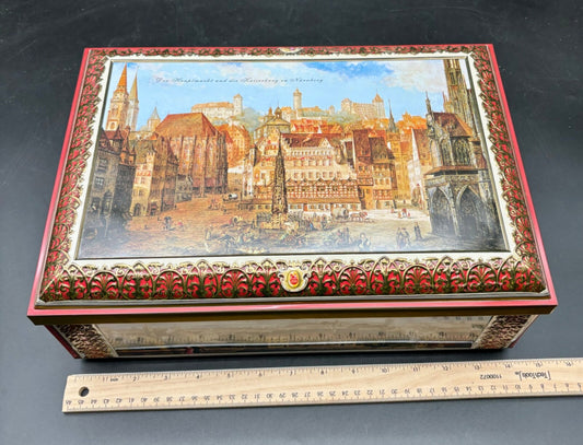 Extra Large Vintage German Cookie Tin – Lebkuchen Schmidt – Decorative Tin
