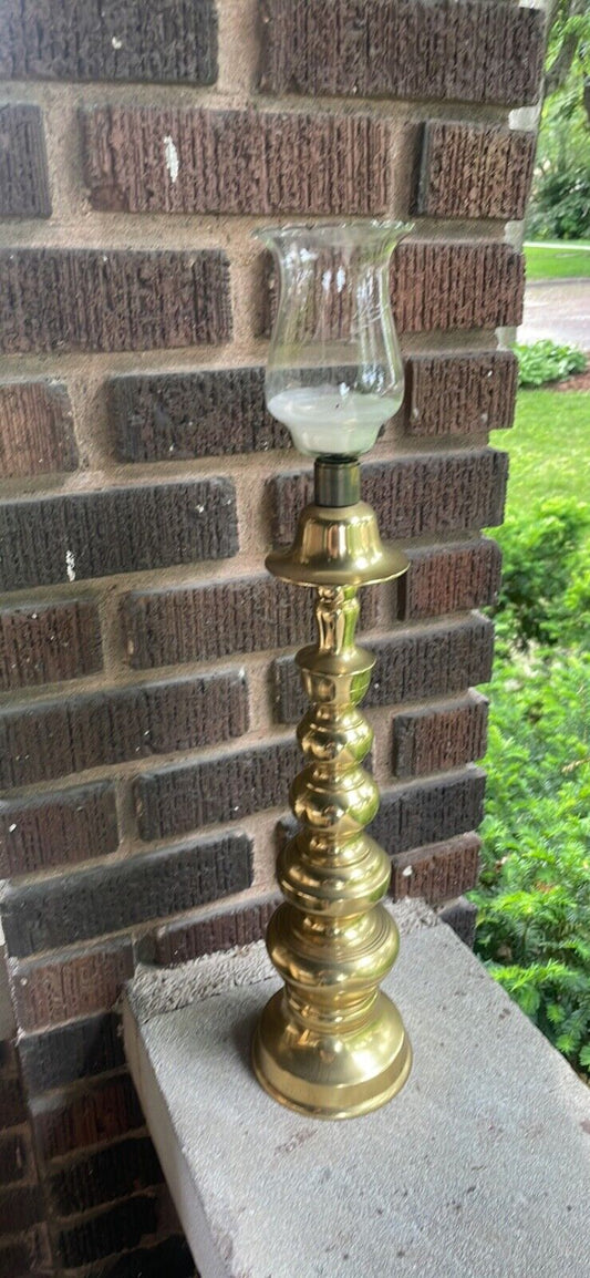 Large Solid Brass Candlestick Vintage