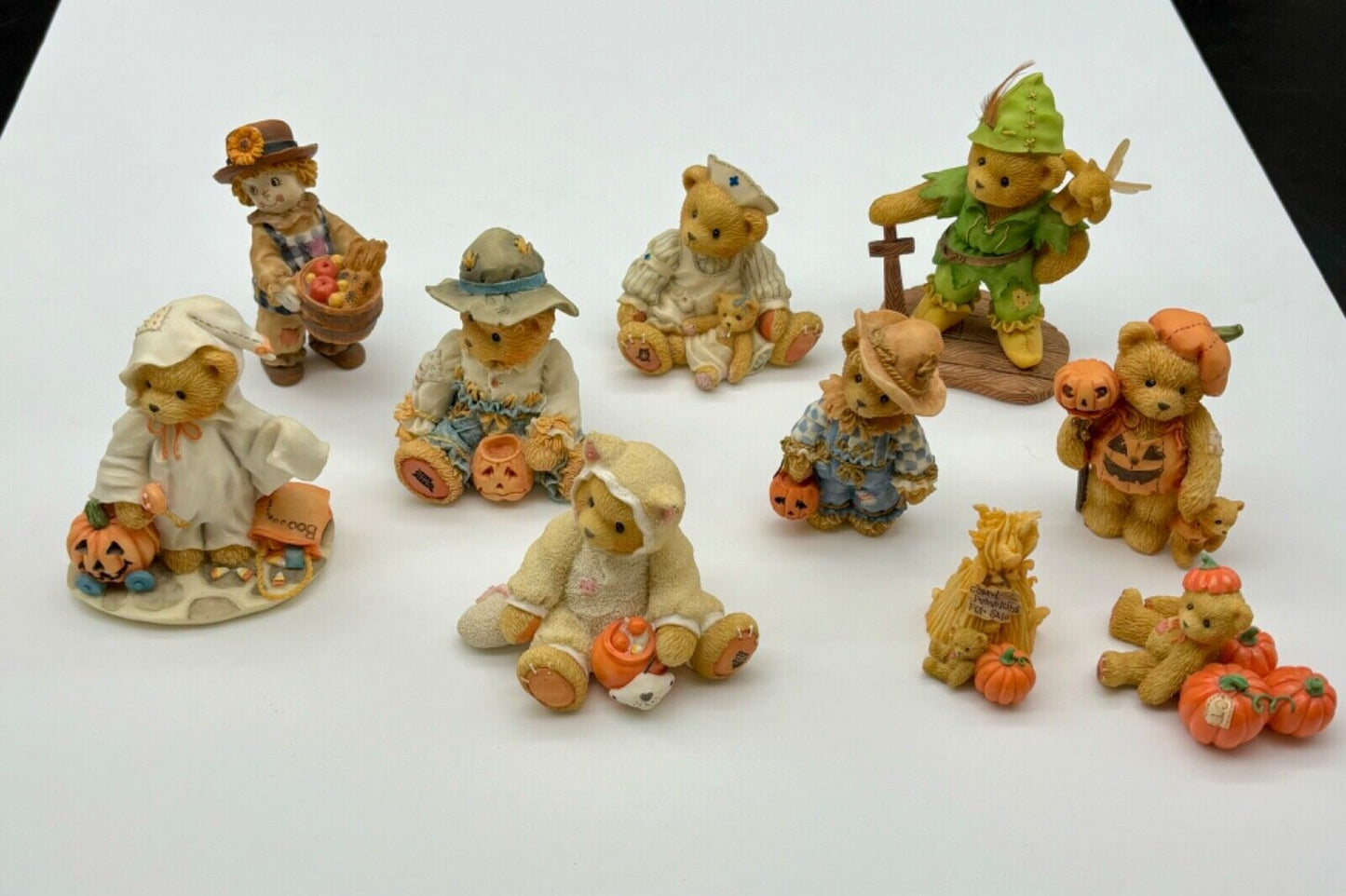 Lot of Ten Cherished Teddies and Enesco Figurines Halloween 1993-2001