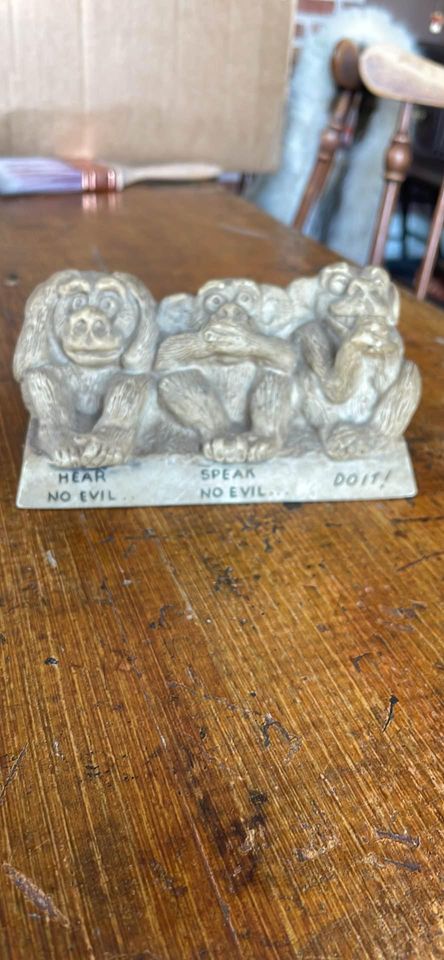 Vintage Plastic Monkeys Figurine Hear No Evil