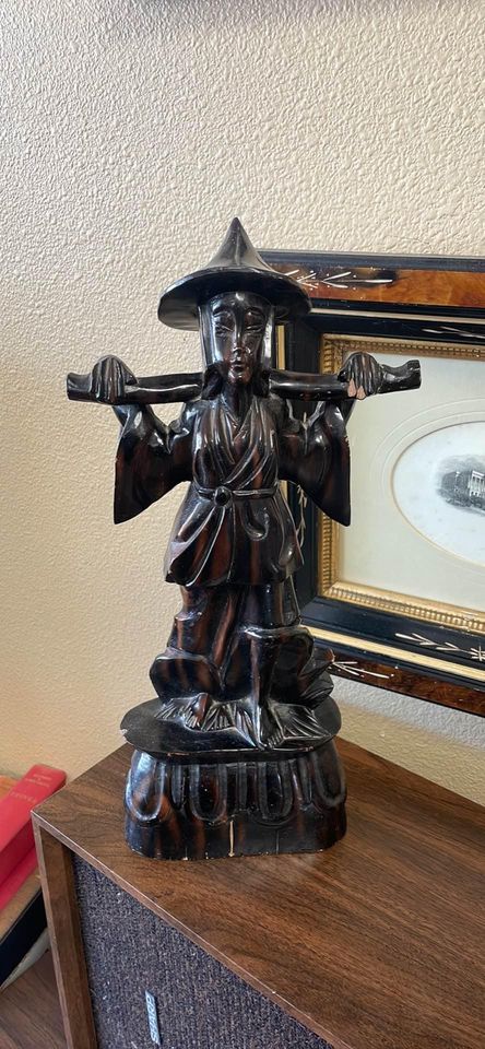 Vintage Carved Wooden Chinese Figure